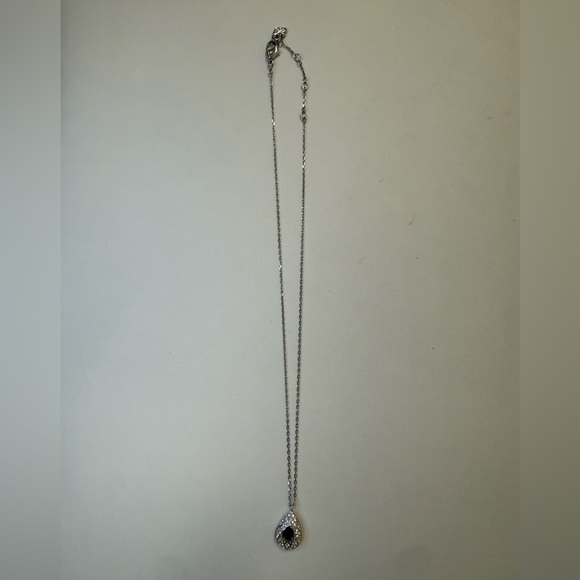 Swarovski Silver and Purple Teardrop Necklace - Picture 5 of 5